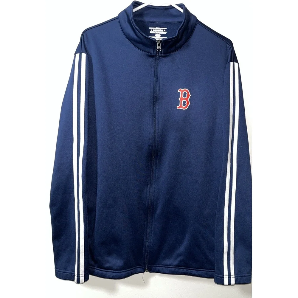 Boston Red Socks Men's Lightweight Jacket L Genuine MLB Blue White Racing Stripe